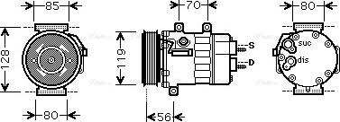 Ava Quality Cooling CN K253 - Compressor, air conditioning autospares.lv