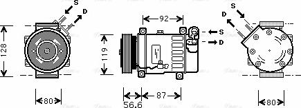 Ava Quality Cooling CN K238 - Compressor, air conditioning autospares.lv