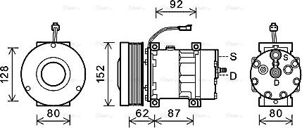 Ava Quality Cooling CPAK014 - Compressor, air conditioning autospares.lv