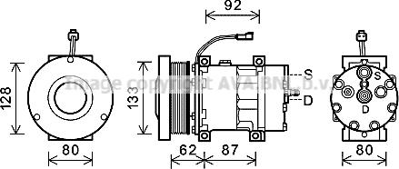 Ava Quality Cooling CPK016 - Compressor, air conditioning autospares.lv