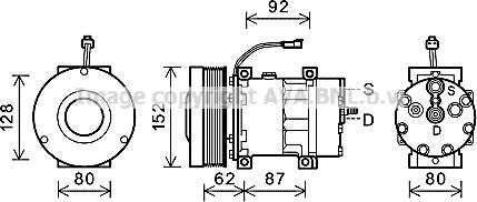 Ava Quality Cooling CPK014 - Compressor, air conditioning autospares.lv