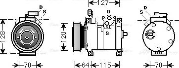 Ava Quality Cooling CR K115 - Compressor, air conditioning autospares.lv