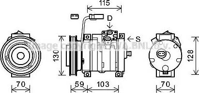 Ava Quality Cooling CRK117 - Compressor, air conditioning autospares.lv