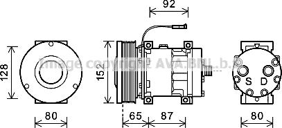 Ava Quality Cooling CSK008 - Compressor, air conditioning autospares.lv