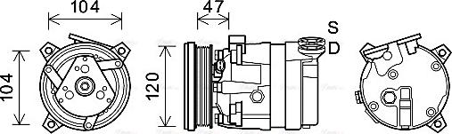 Ava Quality Cooling CTAK054 - Compressor, air conditioning autospares.lv