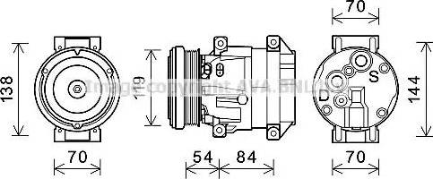 Ava Quality Cooling CTK055 - Compressor, air conditioning autospares.lv