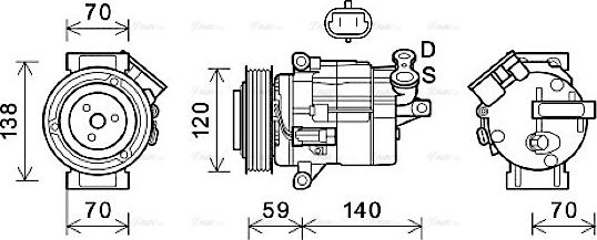 Ava Quality Cooling CTK065 - Compressor, air conditioning autospares.lv