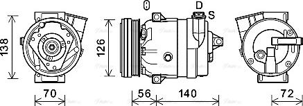 Ava Quality Cooling CTK066 - Compressor, air conditioning autospares.lv