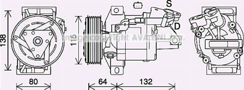 Ava Quality Cooling DAK016 - Compressor, air conditioning autospares.lv