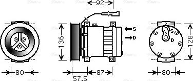 Ava Quality Cooling DF K033 - Compressor, air conditioning autospares.lv