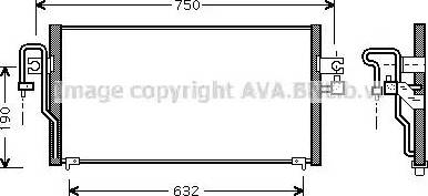 Ava Quality Cooling DN 5164 - Condenser, air conditioning autospares.lv