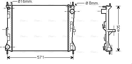 Ava Quality Cooling DNA2235 - Radiator, engine cooling autospares.lv