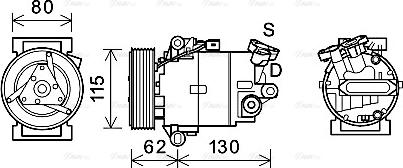 Ava Quality Cooling DNAK390 - Compressor, air conditioning autospares.lv