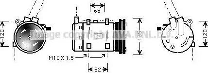 Ava Quality Cooling DNK191 - Compressor, air conditioning autospares.lv