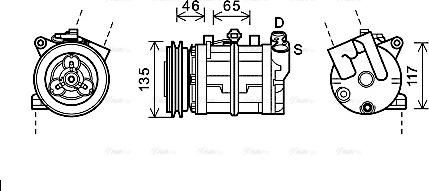 Ava Quality Cooling DNK341 - Compressor, air conditioning autospares.lv