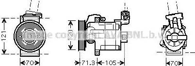 Ava Quality Cooling DN K306 - Compressor, air conditioning autospares.lv