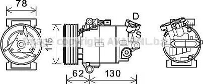 Ava Quality Cooling DNK386 - Compressor, air conditioning autospares.lv