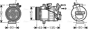 Ava Quality Cooling DNK336 - Compressor, air conditioning autospares.lv