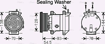 Ava Quality Cooling DWAK091 - Compressor, air conditioning autospares.lv