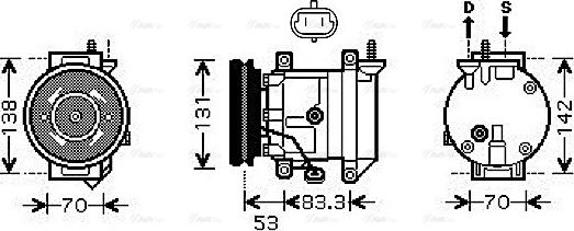 Ava Quality Cooling DWAK080 - Compressor, air conditioning autospares.lv