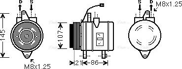 Ava Quality Cooling DWAK079 - Compressor, air conditioning autospares.lv