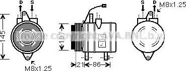 Ava Quality Cooling DW K079 - Compressor, air conditioning autospares.lv