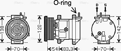 Ava Quality Cooling DWAK071 - Compressor, air conditioning autospares.lv