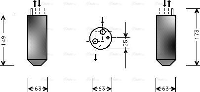 Ava Quality Cooling DW D029 - Dryer, air conditioning autospares.lv