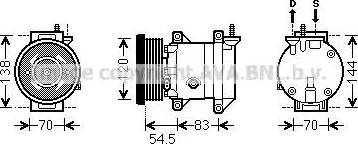 Ava Quality Cooling DWK091 - Compressor, air conditioning autospares.lv