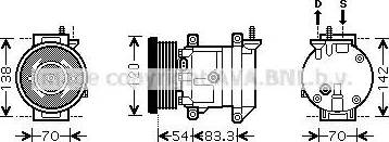 Ava Quality Cooling DW K071 - Compressor, air conditioning autospares.lv