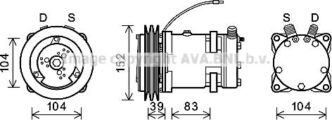 Ava Quality Cooling DZK013 - Compressor, air conditioning autospares.lv