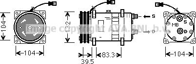 Ava Quality Cooling DZK017 - Compressor, air conditioning autospares.lv