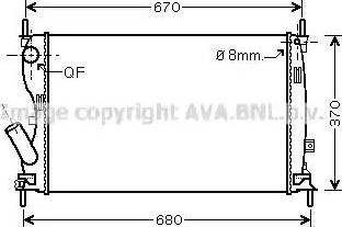 Ava Quality Cooling FD 2408 - Radiator, engine cooling autospares.lv