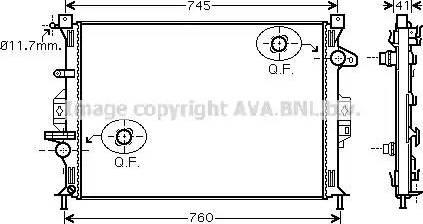 Ava Quality Cooling FD 2424 - Radiator, engine cooling autospares.lv