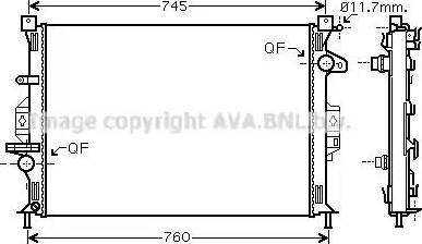 Ava Quality Cooling FD 2422 - Radiator, engine cooling autospares.lv