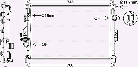 Ava Quality Cooling FD2639 - Radiator, engine cooling autospares.lv