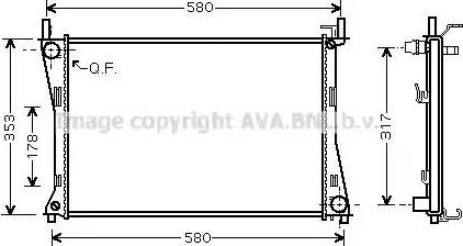 Ava Quality Cooling FD 2325 - Radiator, engine cooling autospares.lv