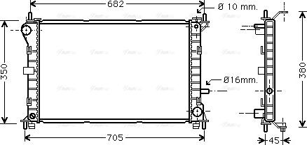 Ava Quality Cooling FD 2265 - Radiator, engine cooling autospares.lv