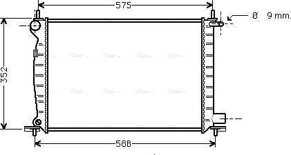 Ava Quality Cooling FDA2225 - Radiator, engine cooling autospares.lv