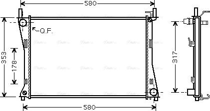 Ava Quality Cooling FDA2325 - Radiator, engine cooling autospares.lv