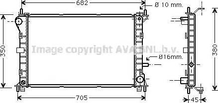 Ava Quality Cooling FDA2265 - Radiator, engine cooling autospares.lv