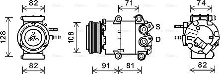 Ava Quality Cooling FDAK498 - Compressor, air conditioning autospares.lv