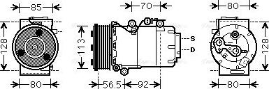 Ava Quality Cooling FDAK497 - Compressor, air conditioning autospares.lv