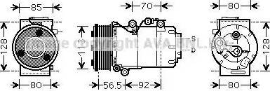 Ava Quality Cooling FDK497 - Compressor, air conditioning autospares.lv