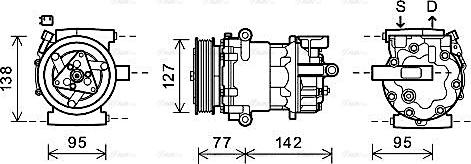 Ava Quality Cooling FDAK469 - Compressor, air conditioning autospares.lv