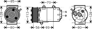 Ava Quality Cooling FDAK416 - Compressor, air conditioning autospares.lv