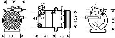 Ava Quality Cooling FDAK417 - Compressor, air conditioning autospares.lv