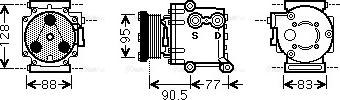 Ava Quality Cooling FDAK434 - Compressor, air conditioning autospares.lv