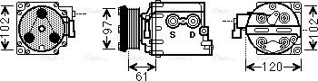 Ava Quality Cooling FDAK436 - Compressor, air conditioning autospares.lv