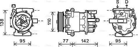 Ava Quality Cooling FDAK470 - Compressor, air conditioning autospares.lv